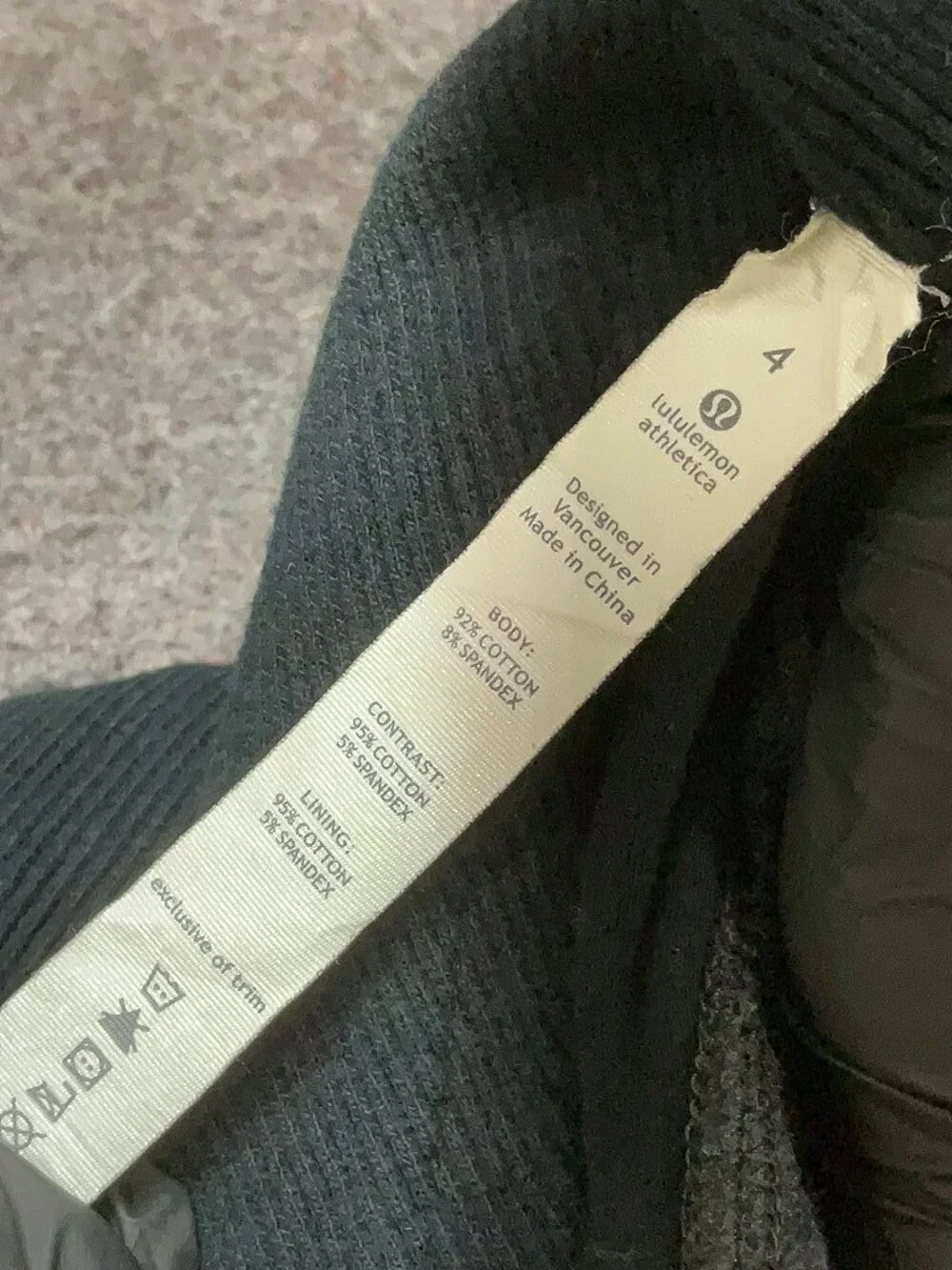 Lululemon Athletica Gratitude Wrap Charcoal Gray Size 4 Cozy French Terry